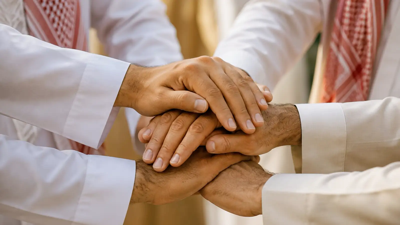 أيدٍ متكاتفة في التزام مشترك بالعطاء