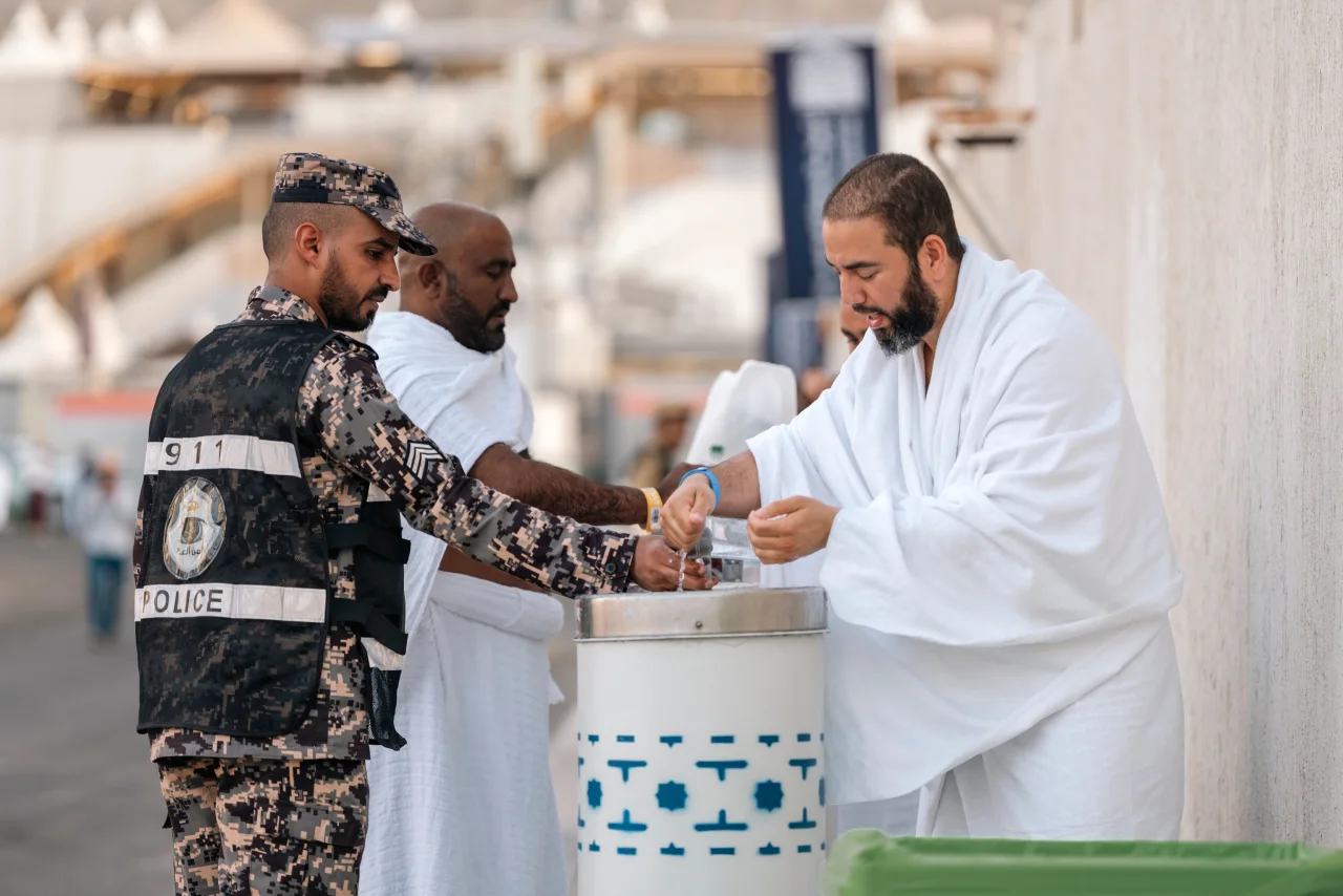توزيع المياه في منى